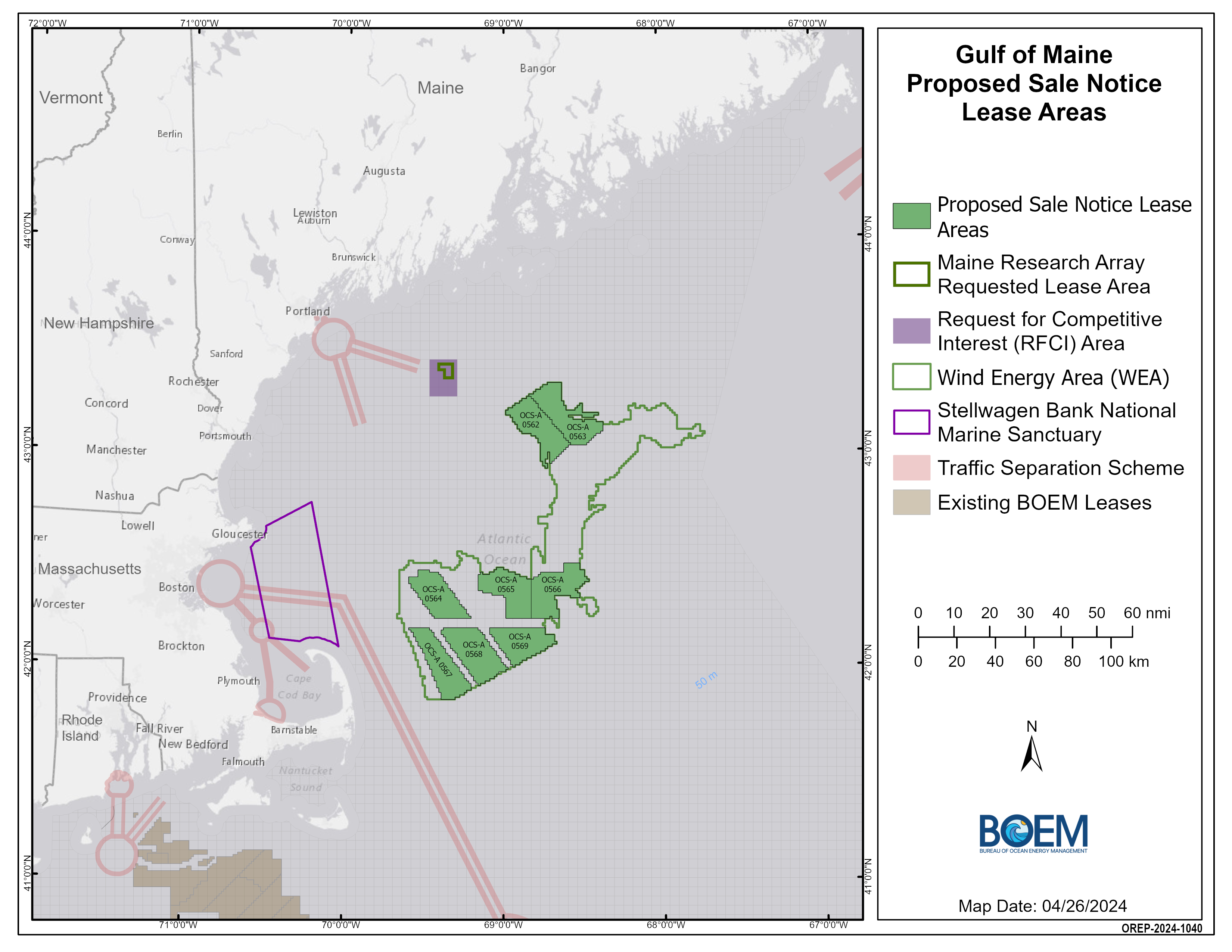 Gulf of Maine Proposed Sale Notice Lease Areas
